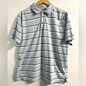 Point Zero Sky Blue Striped Polo Shirt Men’s XL Cotton